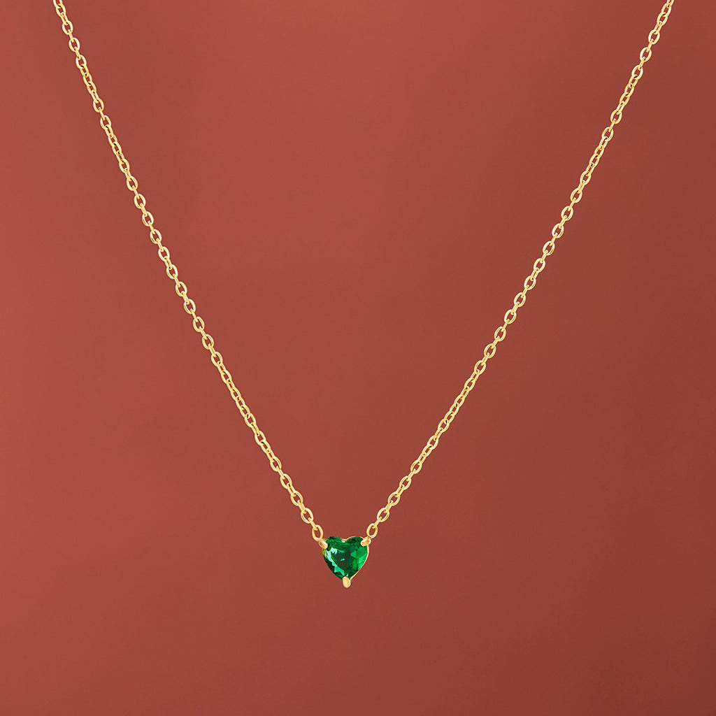 Heart-Shaped Pendant 12 Birthstone Necklace