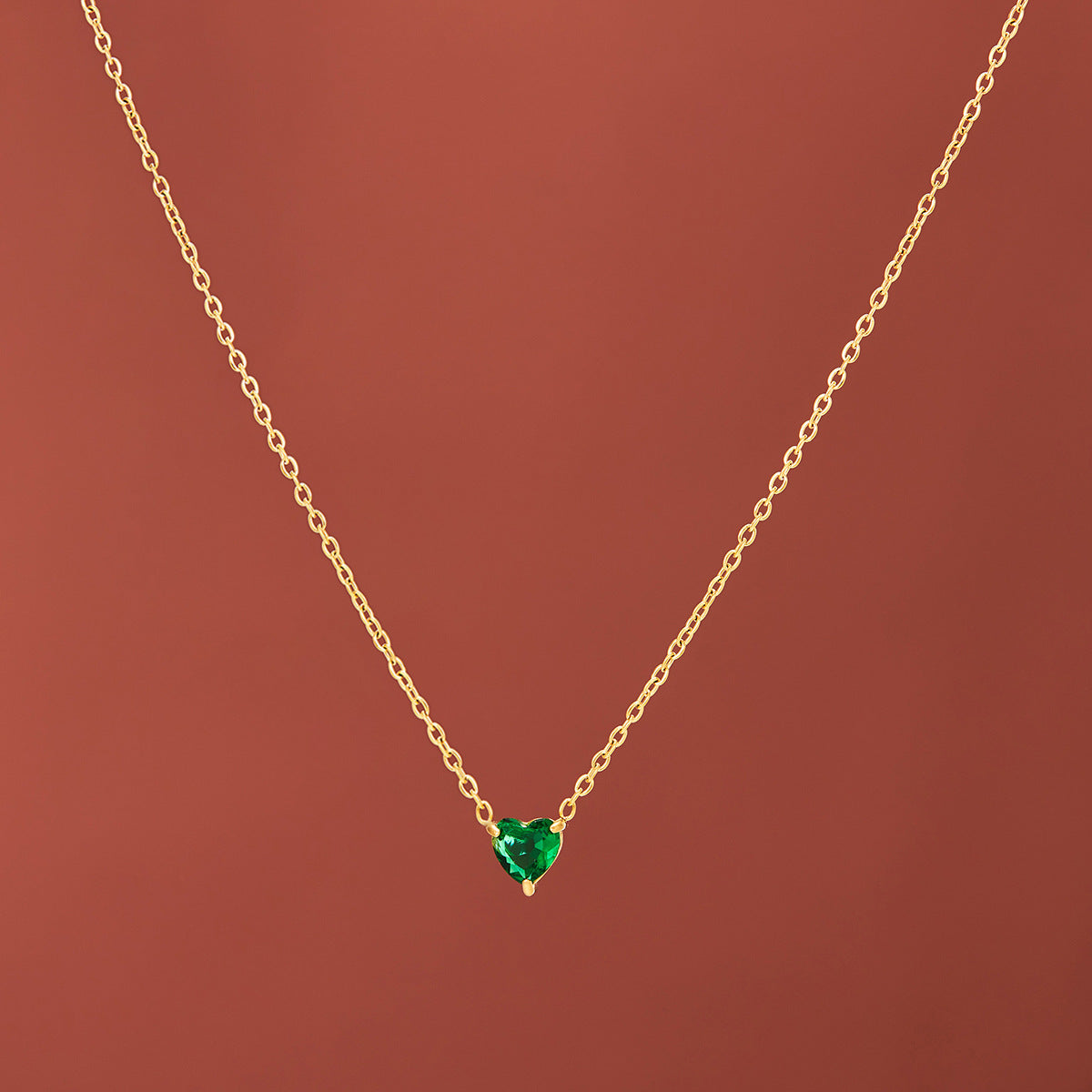 Heart-Shaped Pendant 12 Birthstone Necklace