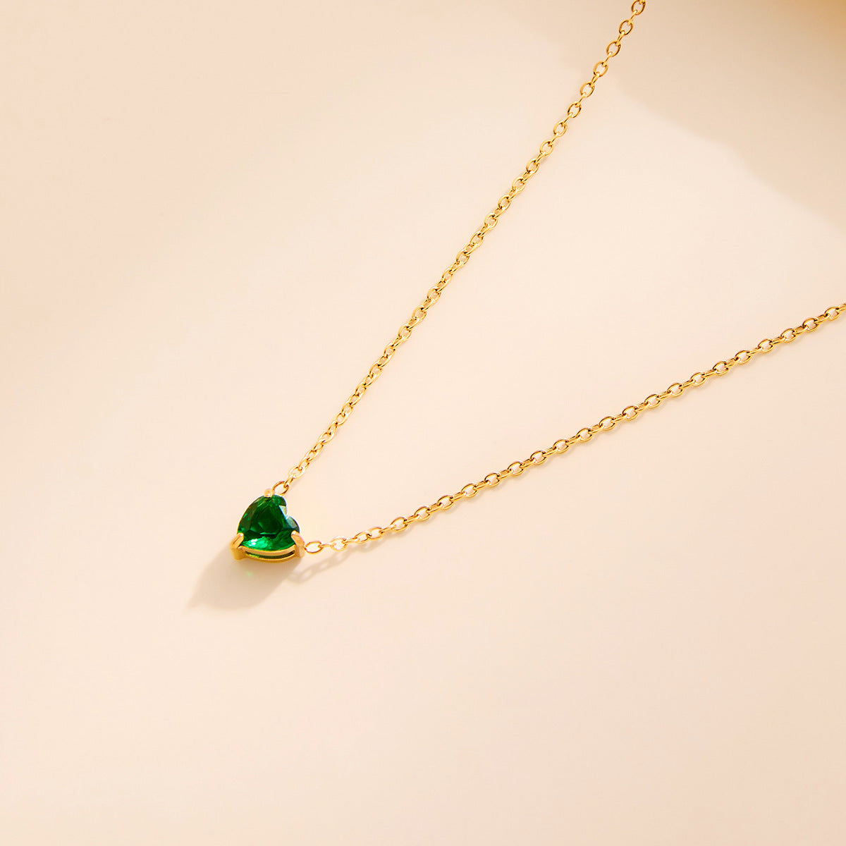 Heart-Shaped Pendant 12 Birthstone Necklace