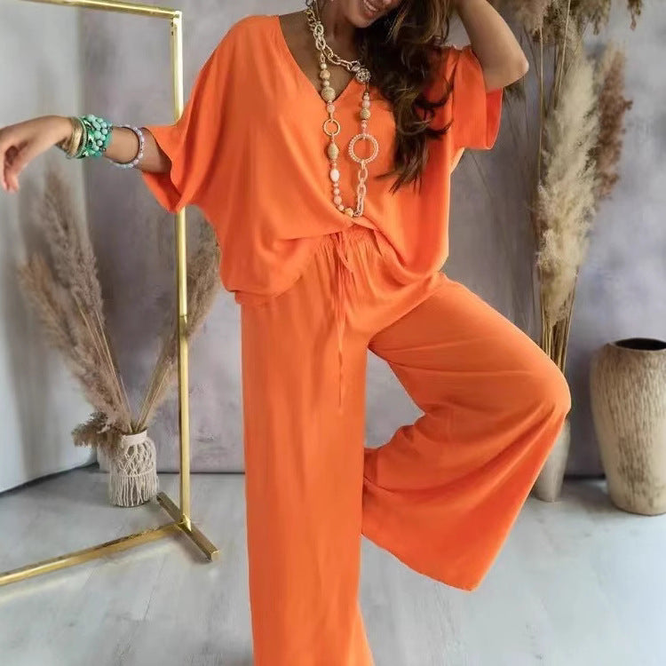 Women's Casual Long Sleeve Top and Pants Set