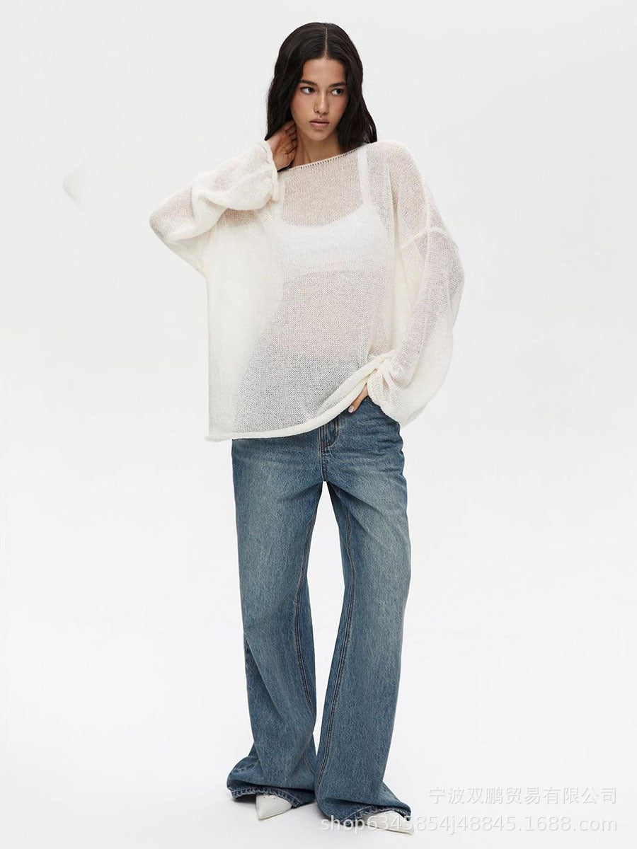 Womens Cut Out Knitted Sweater