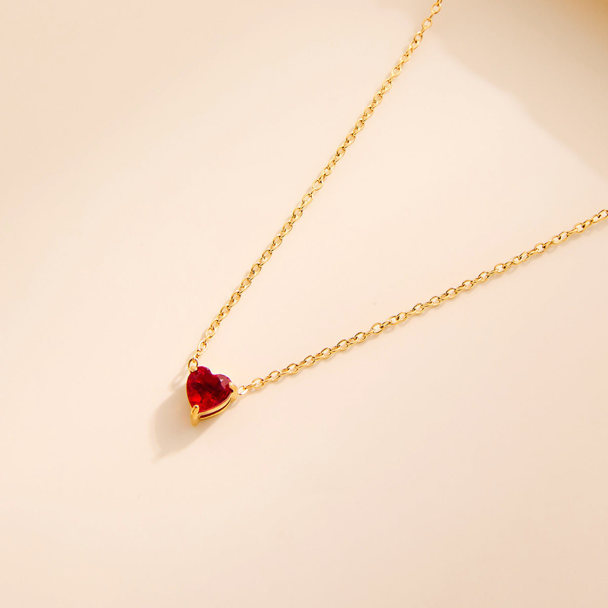 Heart-Shaped Pendant 12 Birthstone Necklace