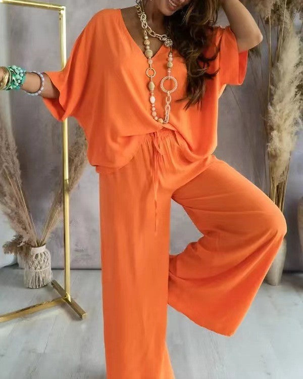 Women's Casual Long Sleeve Top and Pants Set
