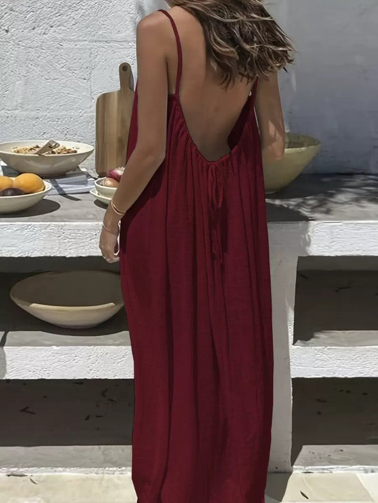 Women's Backless Suspender Dress