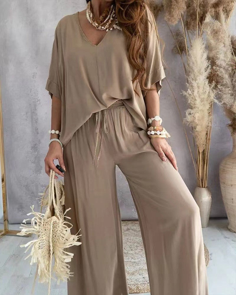 Women's Casual Long Sleeve Top and Pants Set