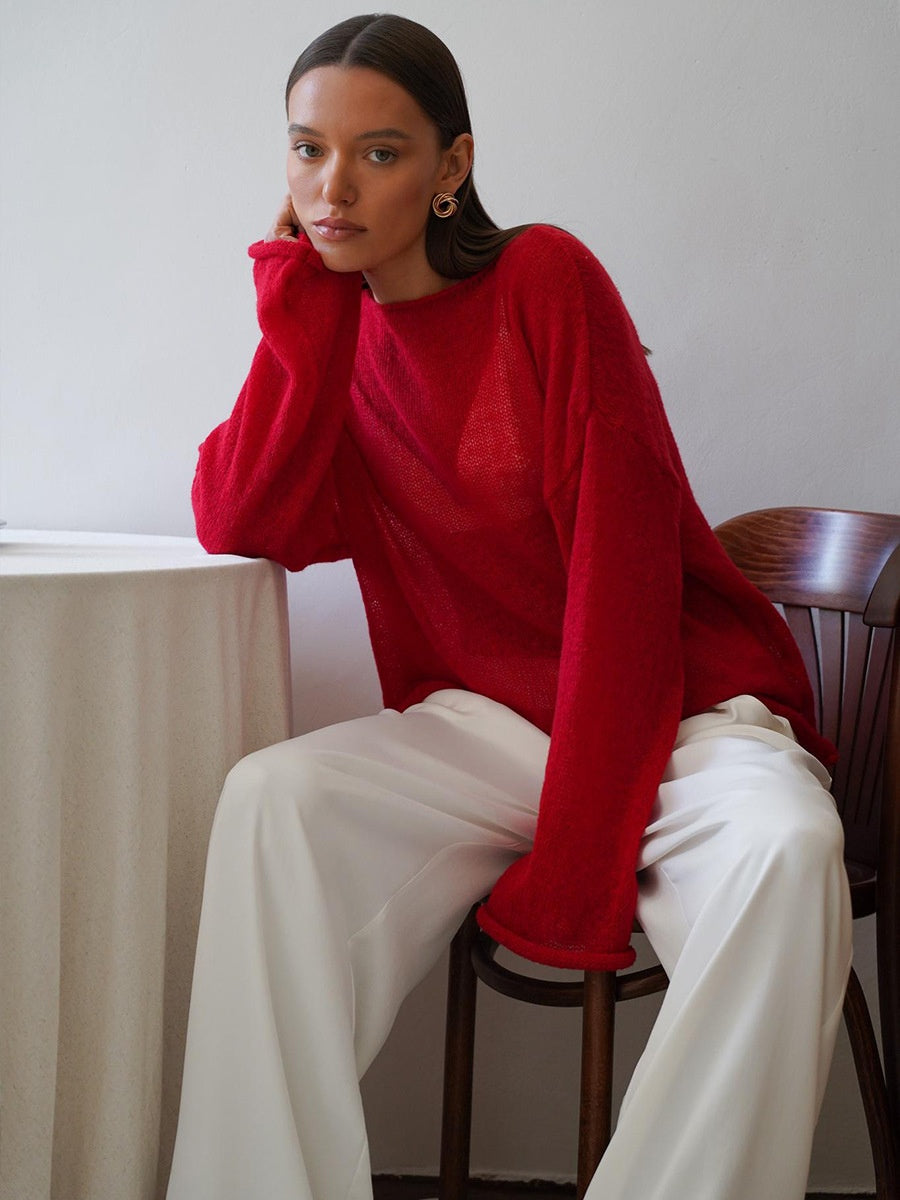 Womens Cut Out Knitted Sweater
