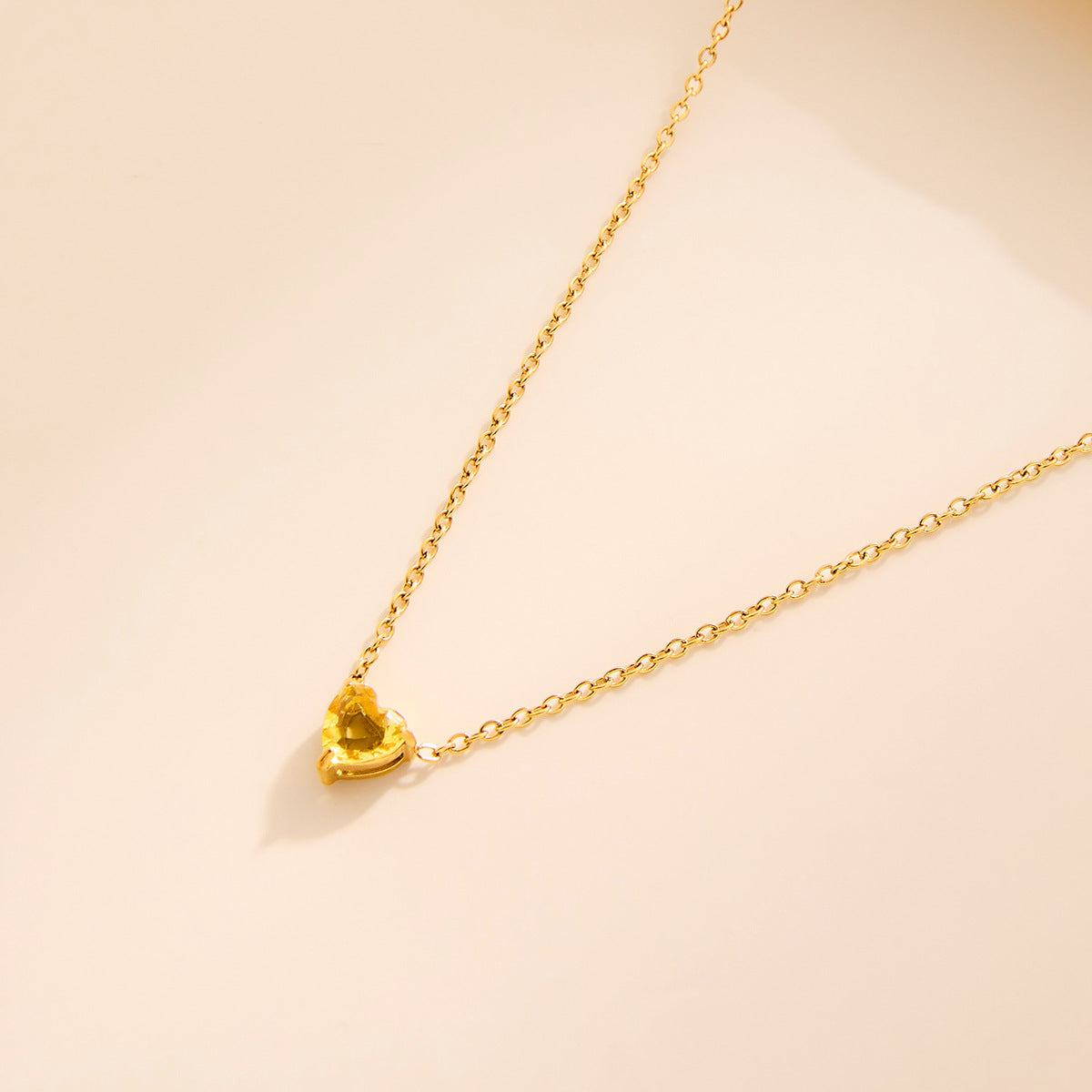Heart-Shaped Pendant 12 Birthstone Necklace