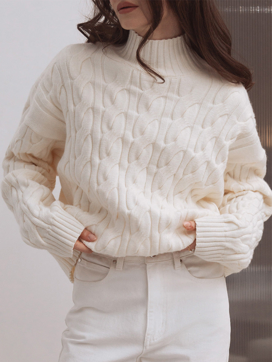 Womens Mock Neck Knit Sweater