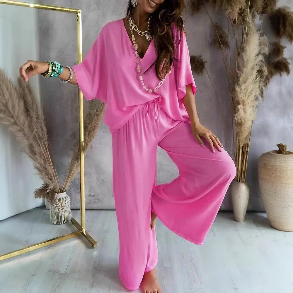 Women's Casual Long Sleeve Top and Pants Set