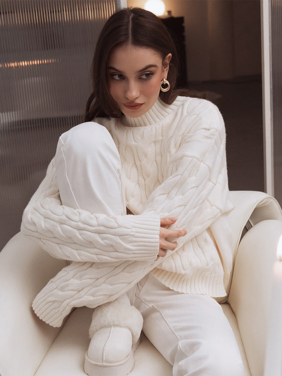 Womens Mock Neck Knit Sweater