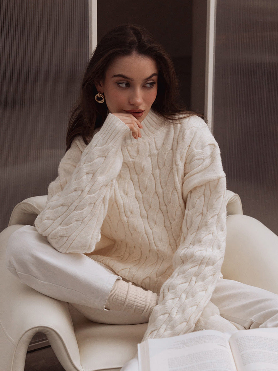 Womens Mock Neck Knit Sweater