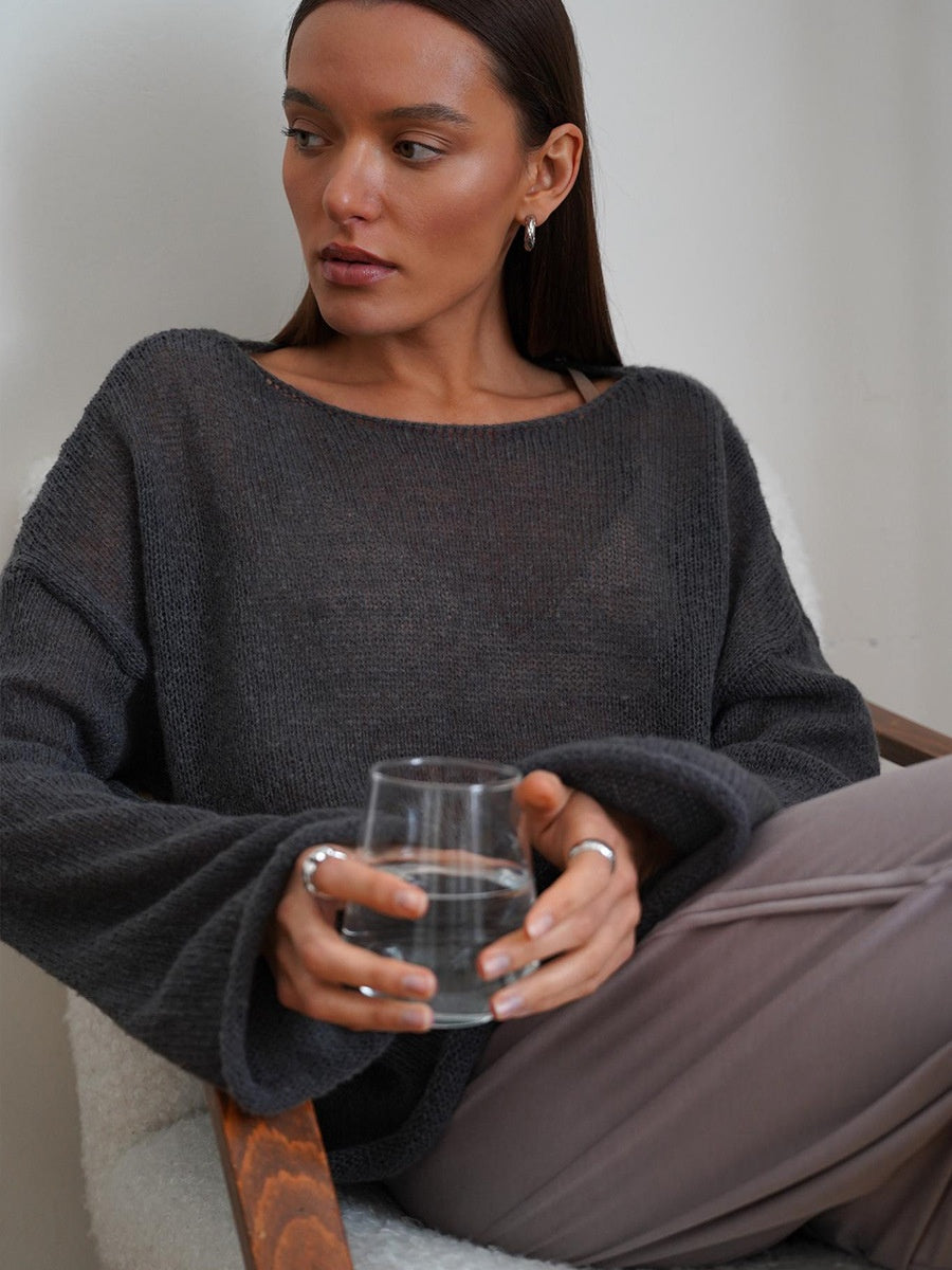 Womens Cut Out Knitted Sweater
