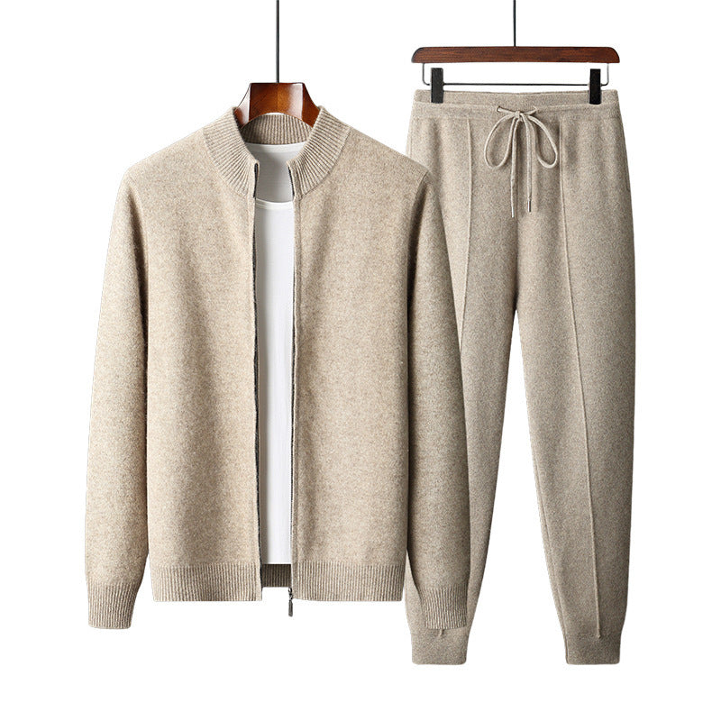 Men's Wool Cardigan and Pants Set