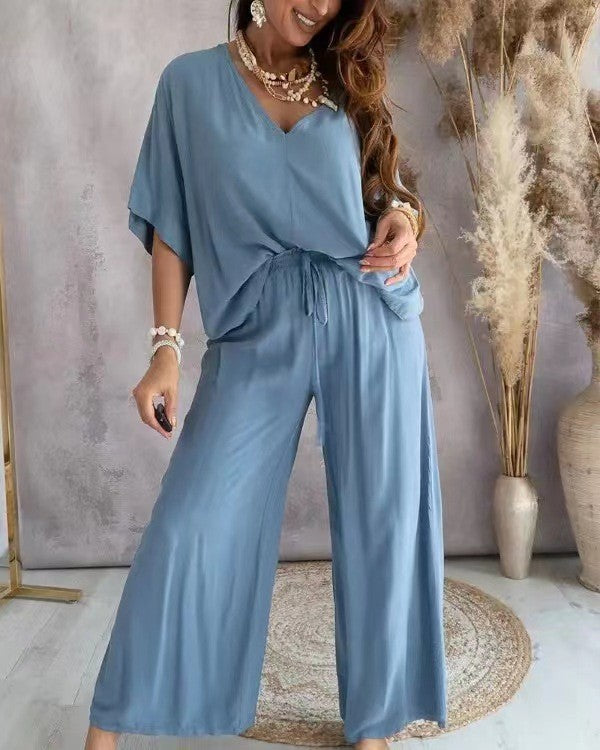 Women's Casual Long Sleeve Top and Pants Set