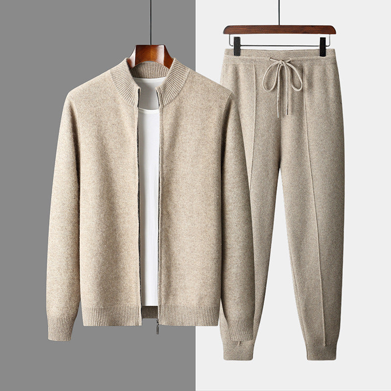 Men's Wool Cardigan and Pants Set