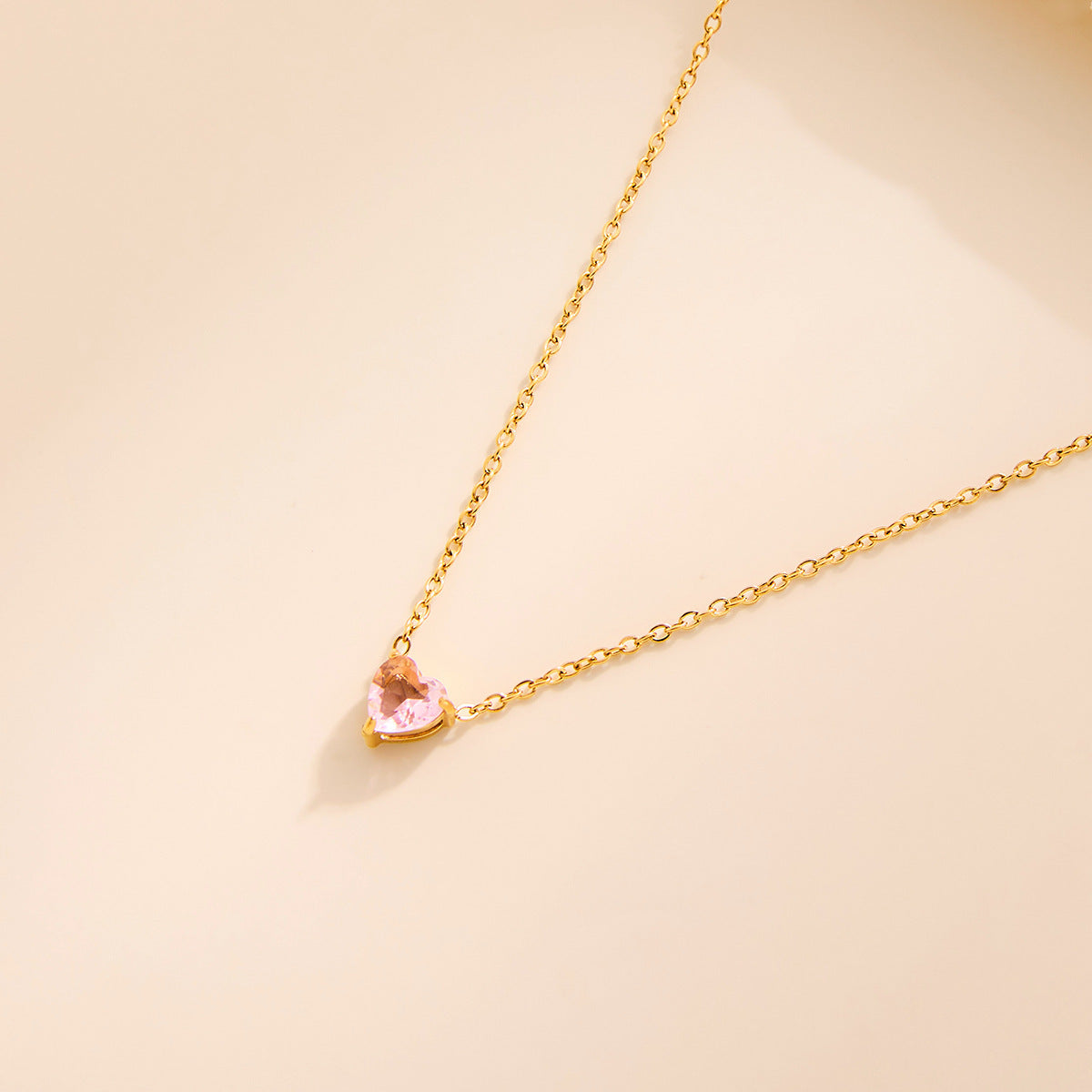 Heart-Shaped Pendant 12 Birthstone Necklace