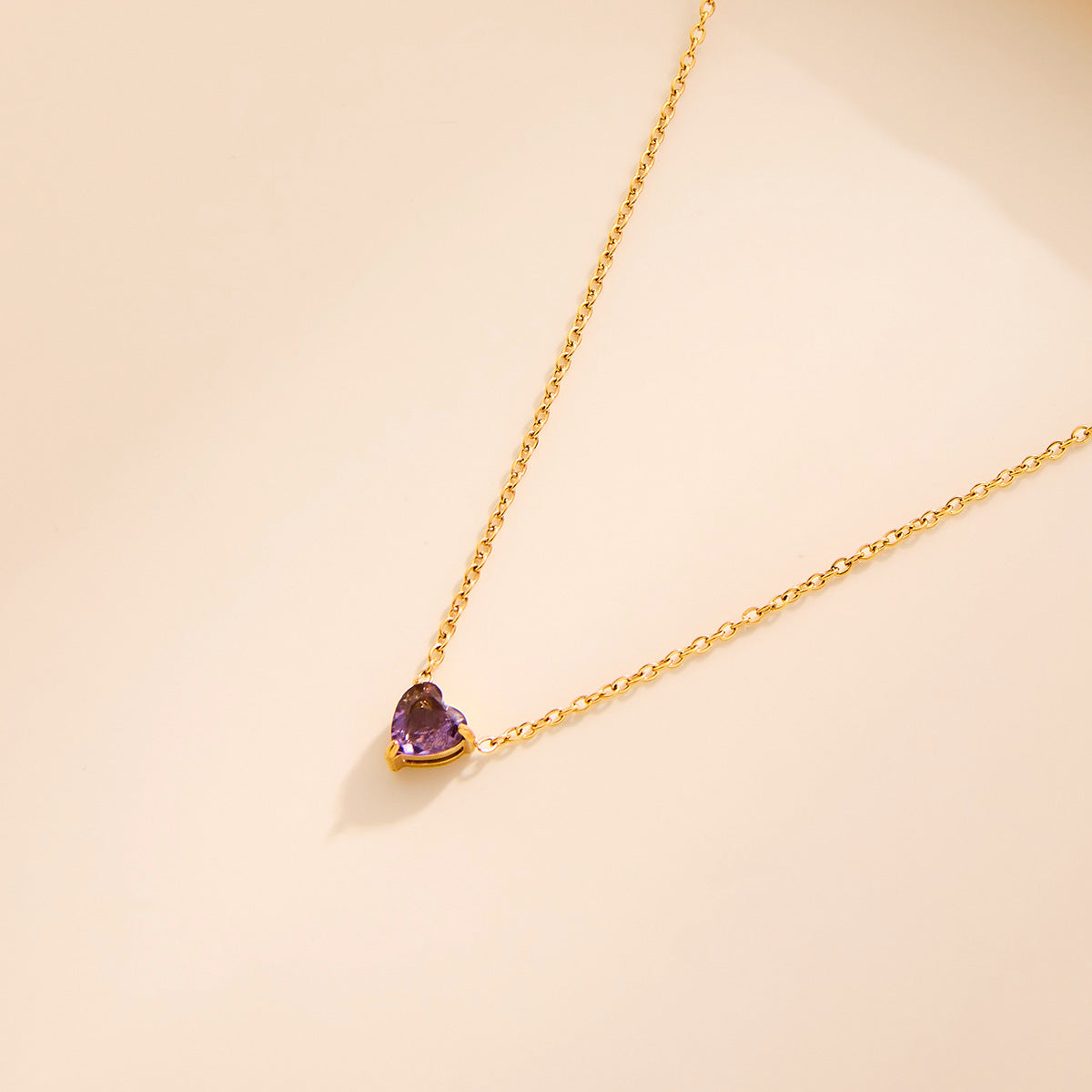 Heart-Shaped Pendant 12 Birthstone Necklace