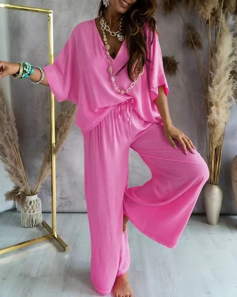 Women's Casual Long Sleeve Top and Pants Set