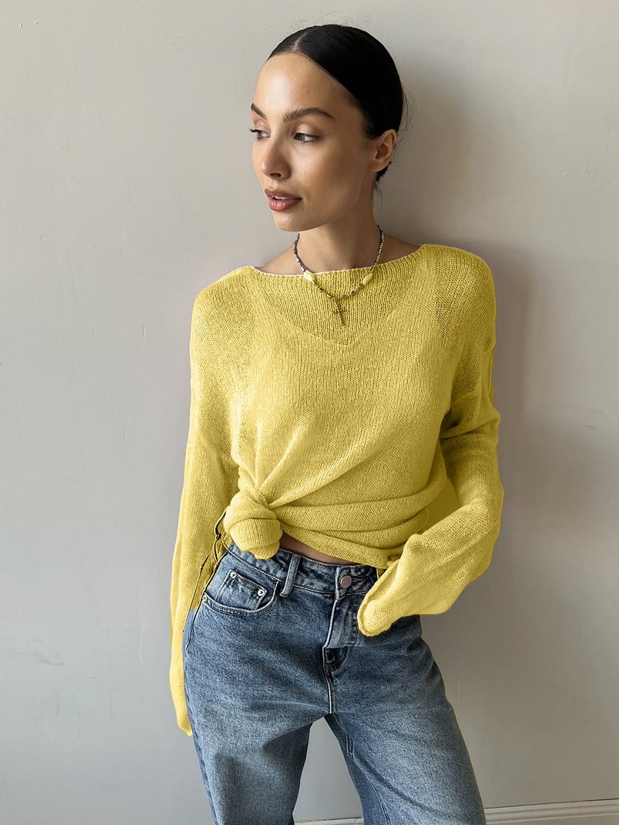 Womens Cut Out Knitted Sweater