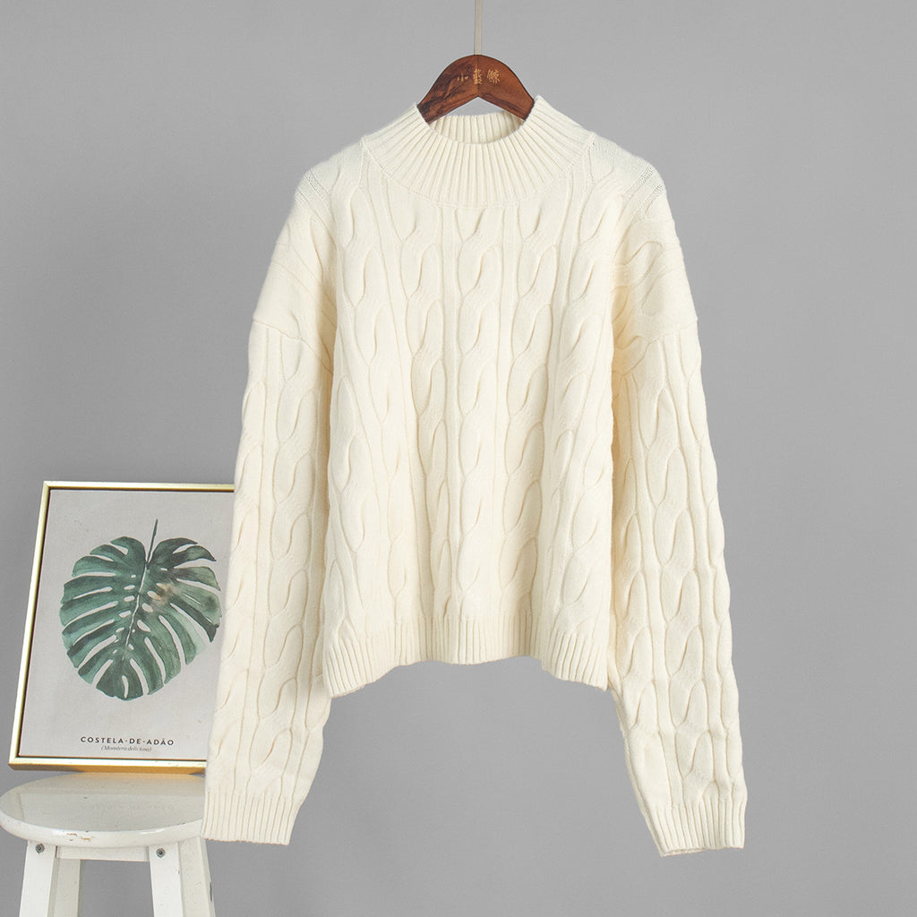 Womens Mock Neck Knit Sweater