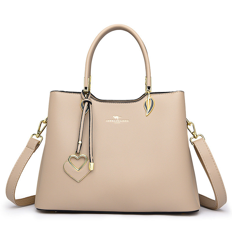 Womens Large Capacity Soft Leather Messenger Bag