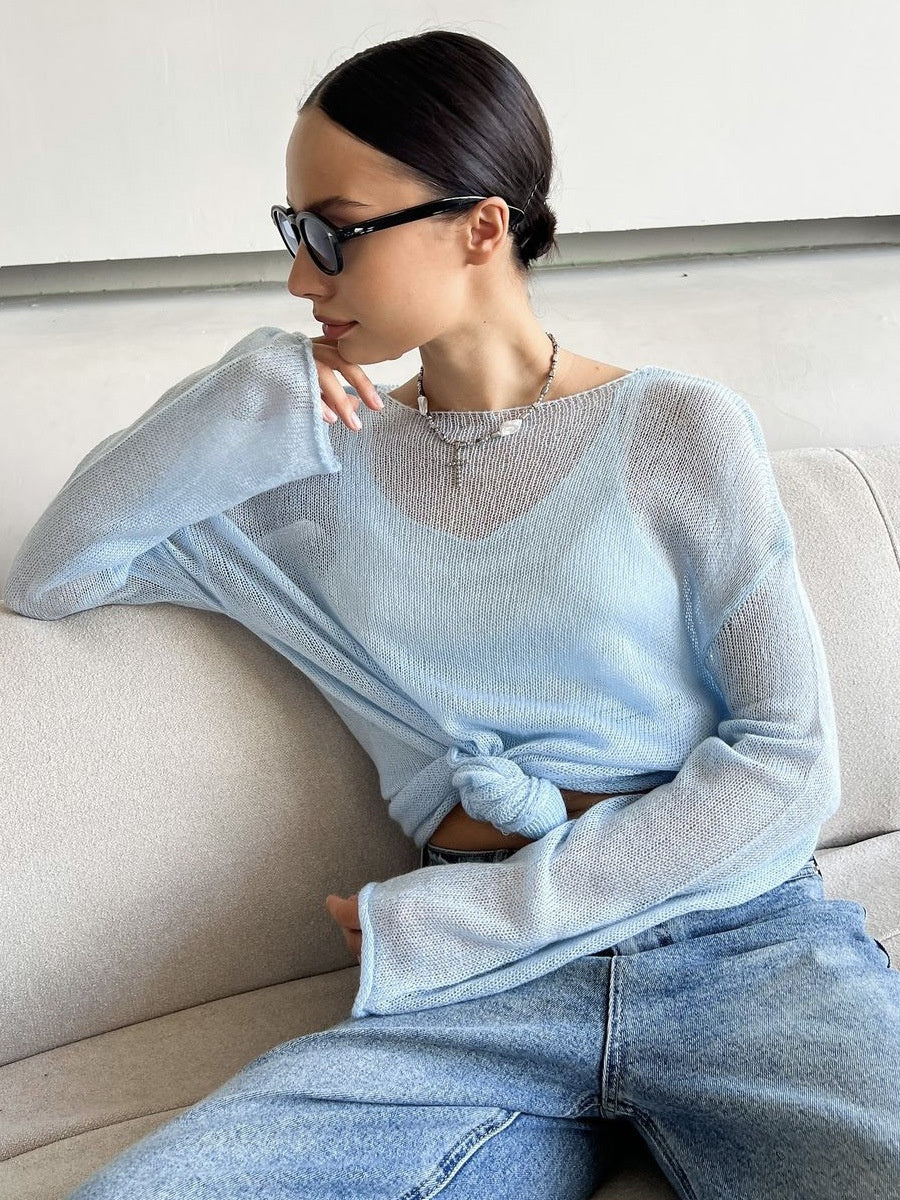 Womens Cut Out Knitted Sweater