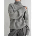 Women High Collar Loose Knitted Pullover Sweater