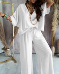 Women's Casual Long Sleeve Top and Pants Set