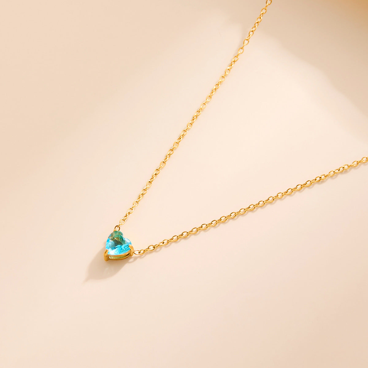 Heart-Shaped Pendant 12 Birthstone Necklace