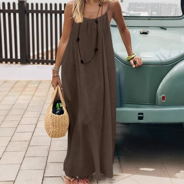 Women's Backless Suspender Dress