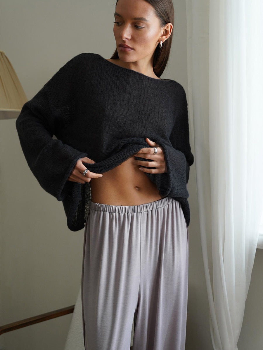 Womens Cut Out Knitted Sweater